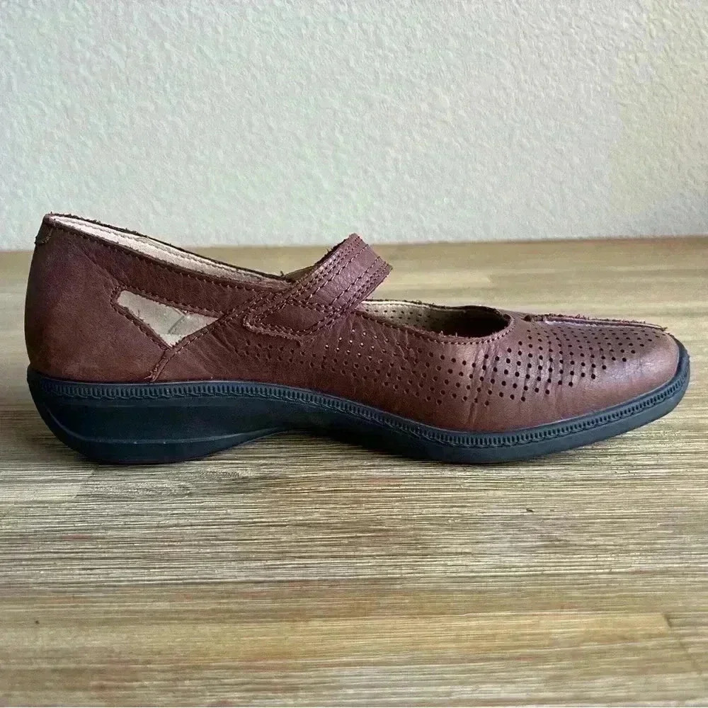Hotter Mary Jane Shoes Brown Womens 8.5 Leather Comfort Classic Sophisticated - Picture 4 of 15
